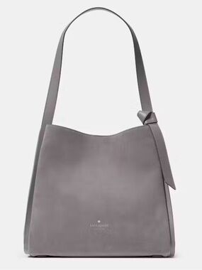 Kate Spade Knott Suede Large Shoulder Bag Hare Grey